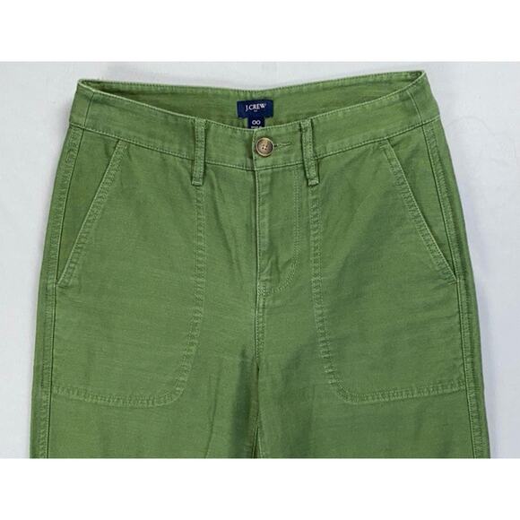 J Crew Re-Imagined BJ493 Patch Pocket Cotton Chambray Camp Pants . Women's 00 - Picture 2 of 5